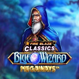 Fire Blaze Blue Wizard Megaways logo by Rarestone Gaming at Betrepublic Casino